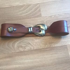 Vintage leather waist belt cognac boho gypsy